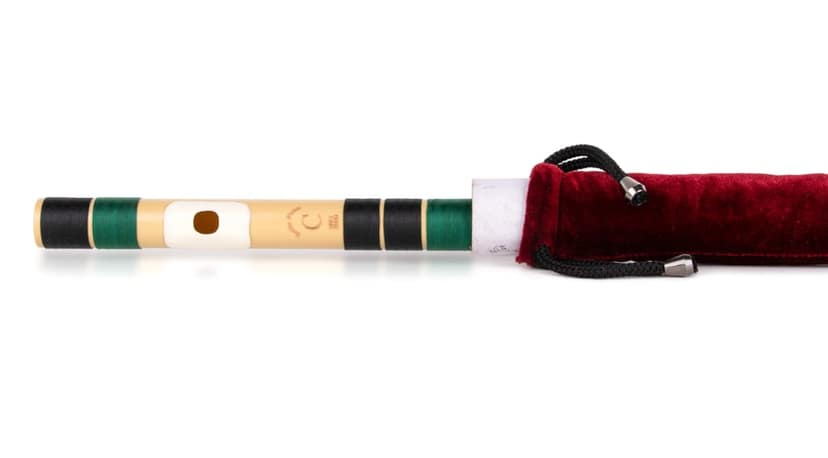 Radhe Flutes | Right Handed C Natural With Velvet Cover | Tuned With Tanpura A=440Hz | PVC Fiber | Black & Dark Green view 4