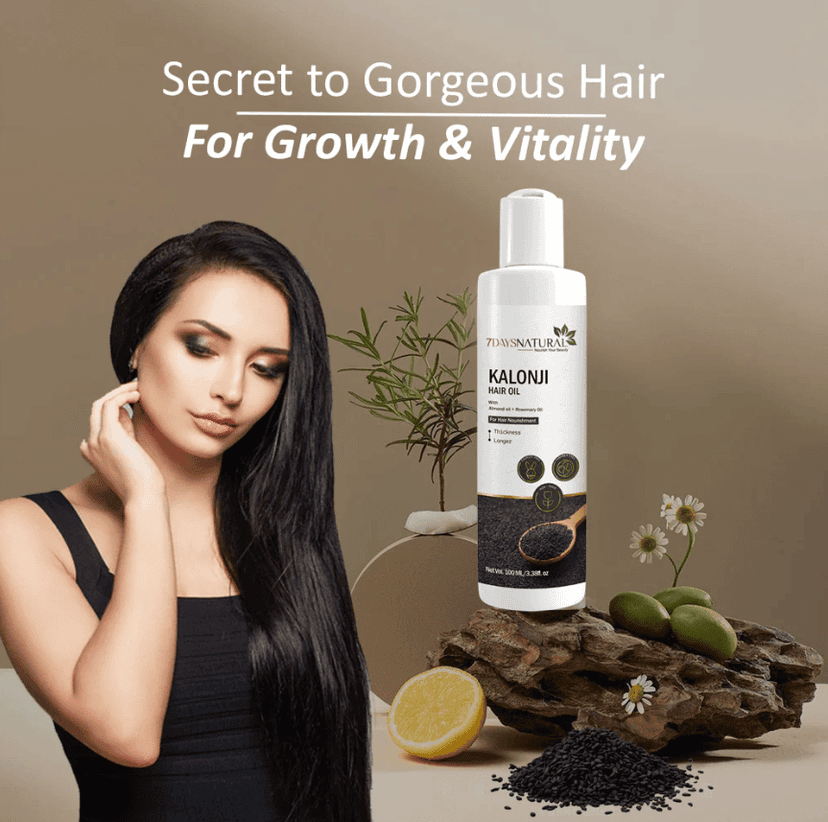 Elegantra Kalonji Hair Oil 100ml – Black Seed, Almond & Rosemary Blend for Hair Growth, Thickness & Root Strength | Anti Hair Fall & Split End Repair Therapy Oil view 4