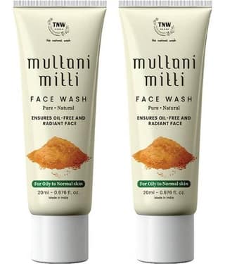 TNW - The Natural Wash multani Mitti Face Wash For Oil Free And Radiant Face 20ml Each (Pack of 2)