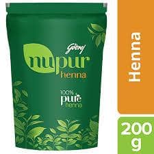 Godrej Nupur 100% Pure Henna/Mehendi - Natural Conditioning & Anti-Dandruff Hair Colour Solution, 200 G