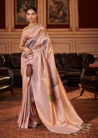 Woven Art Silk Jacquard Saree in Light Purple