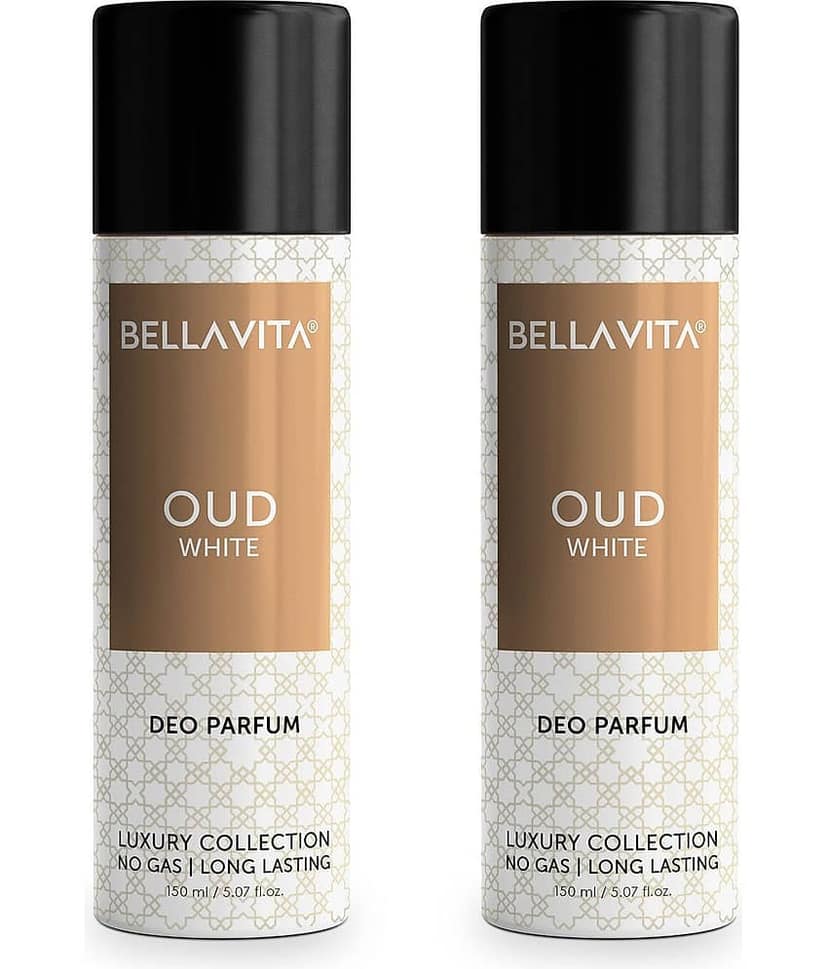BELLAVITA OUD WHITE Deo Parfum Combo Deodorant Spray for Men 300 ml ( Pack of 2 )