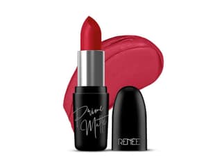 RENEE Prime Matte Lipstick - Lightweight & Long-Lasting Formula, Creamy Matte Finish, One Swipe Application, Non-Drying, Vitamin E Infused, 4.5Gm - Rustic Red