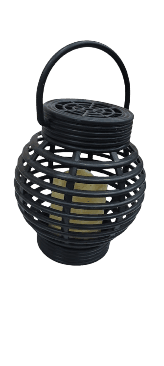 Black Wicker Lantern view 2