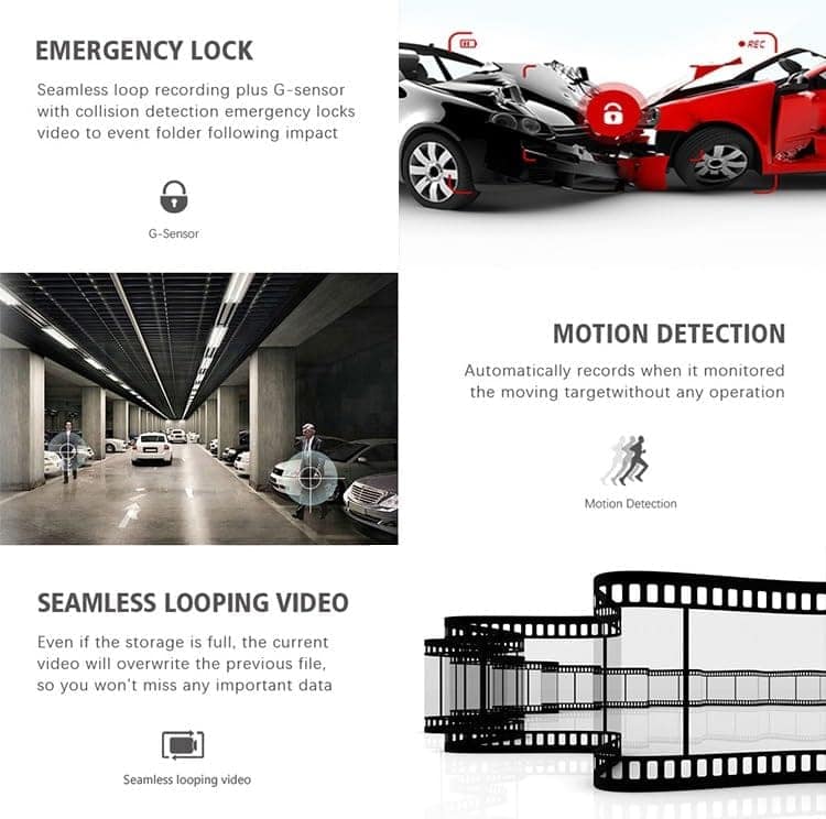 AUSHA Professional 4K Dash Cam with GPS | SONY Sensor, Parking Assist & ADAS view 3