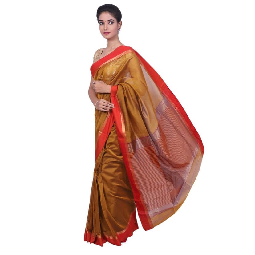 HANDLOOM MAHESHWARI TRADITIONAL SAREE WITH BLOUSE (SKU - 3S0114030422 SAREE- 140) view 2