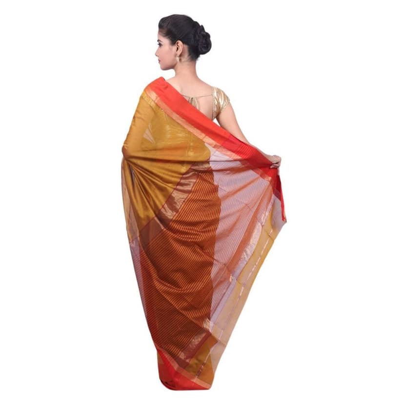 HANDLOOM MAHESHWARI TRADITIONAL SAREE WITH BLOUSE (SKU - 3S0114030422 SAREE- 140) view 4