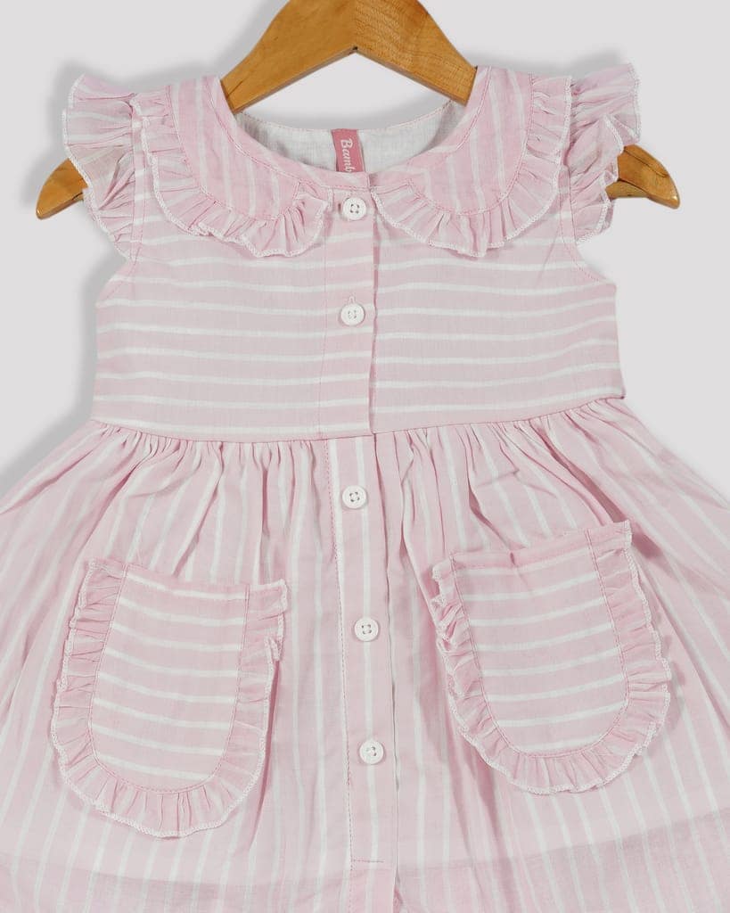 BAMBEE Stripped Peter Pan Collar Frock view 2