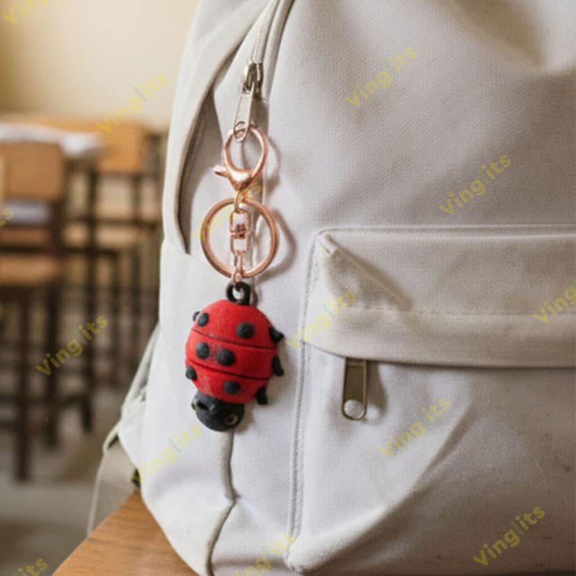 Vinglits Bugsy & Scaly 3D Printed Keychains – Articulated Animal Toys, Pocket-Friendly Keyrings, Stress Relief Desk Toys for Kids & Adults, Collectible Accessories (Ladybug - Scarlet, Medium) view 2