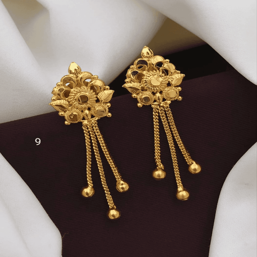 Earrings Jhumkhas Gold Jhumka Charming Women's and Girls (RK_JE-1) & Gold Plated Earrings for Women's & Girls (RK_G-1,G-9) (COMBO PACK OF 3 PAIRS) view 3