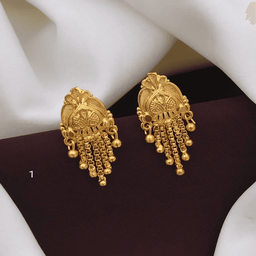 Earrings Jhumkhas Gold Jhumka Charming Women's and Girls (RK_JE-1) & Gold Plated Earrings for Women's & Girls (RK_G-1,G-9) (COMBO PACK OF 3 PAIRS) view 4