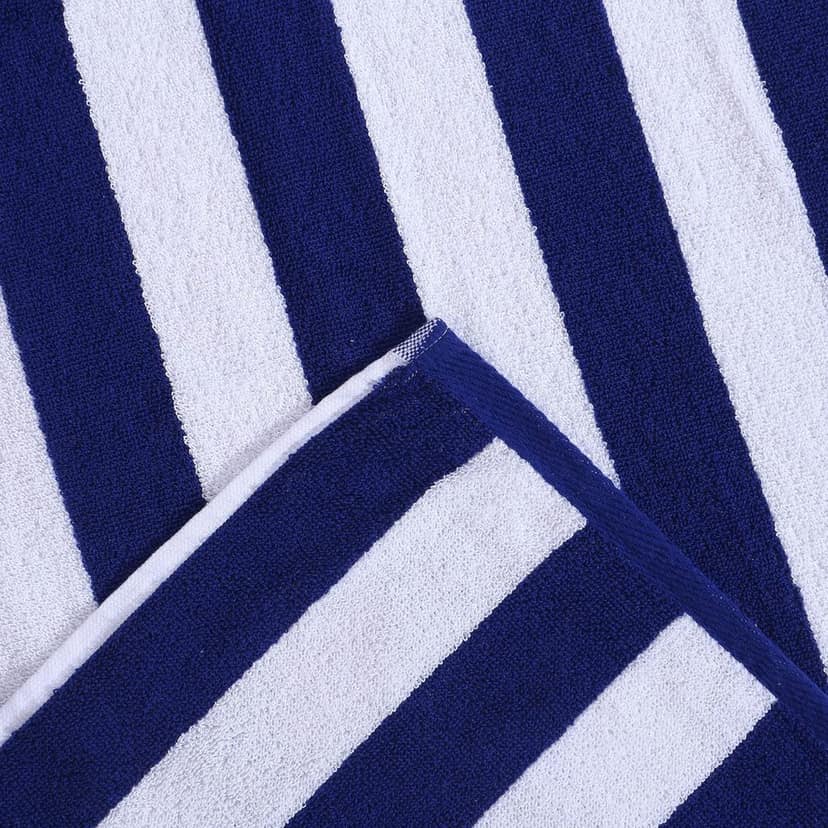 HOME + STUDIO Blue and White Striped Cabana Cotton Stripe Pool Towel, Beach Swimming Spa Towel for Mens & Girls Towel (90 x 180 cm Approx 750 Grams)