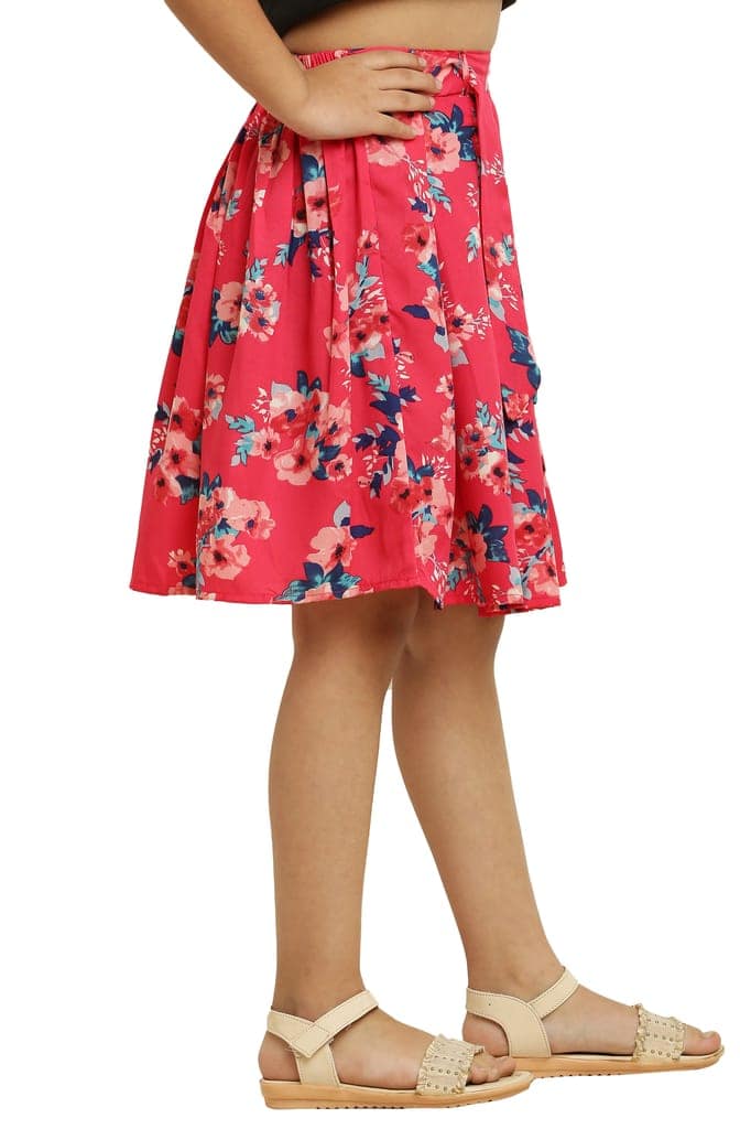 Cute Fancy Brown & Pink Pair Skirt For Girls. view 4
