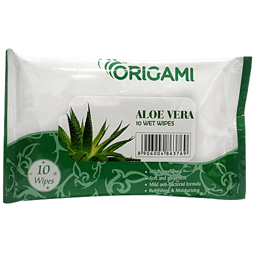 Origami So Soft Wet Wipes - Aloe Vera Flavour, 10 pulls