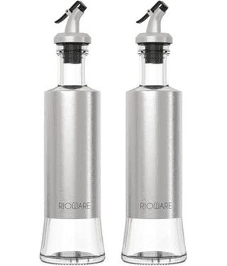 Rioware Oil Despenser Glass Grey Oil Container ( Set of 2 )