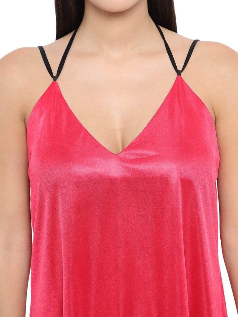 Solid Cherry Red Honeymoon Bridal Bikini Dress and Hot Babydoll Nightdress B37C view 7