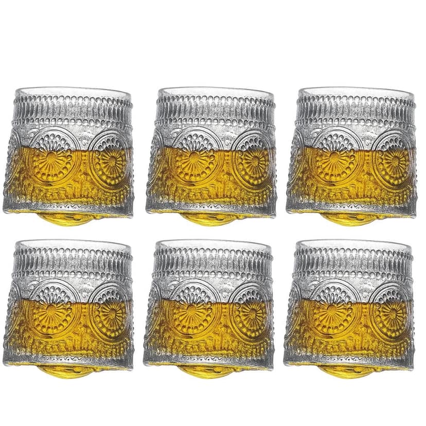 Elegant Glass Set of Stylish Drinkware for Water, Juice, and Whiskey � Perfect for Every Occasion, Elevate Your Beverage Experience with Timeless Design(180ml)
