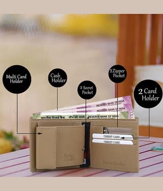 Dezire Crafts PU Embellished Men's Regular Wallet With More Than 10 Slots For Card ( Multicolor , Pack of 1 )