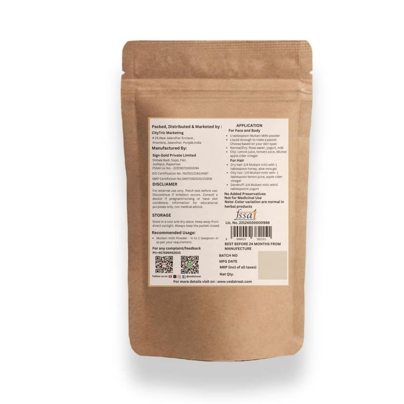VedaTreat Multani Mitti and Hibiscus Powder: 100% Pure & Natural Combo view 3