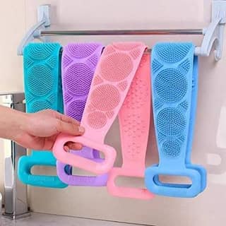 Silicone Bath Body Scrubber & Back Cleaning Massage Brush | Flexible Body Shower Scrubber