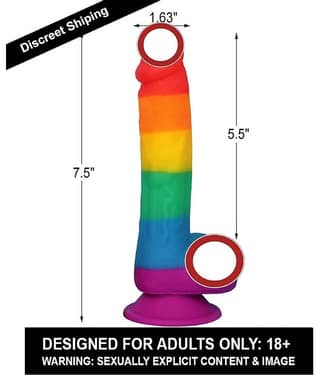 Knightriders Rainbow Realistic Dildo Silicone Dildo With Powerful Suction Cup