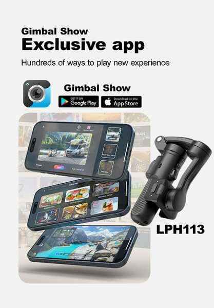 Lenyes LPH113 - AI Smart Phone Gimbal with Mic, 360 intelligent face recognition tracking, Multi-Person Tracking, 360 Pan Tracking, Built-in Tripod/Selfie Stick, iPhone/Android Portable Stabilizer (Black) view 5