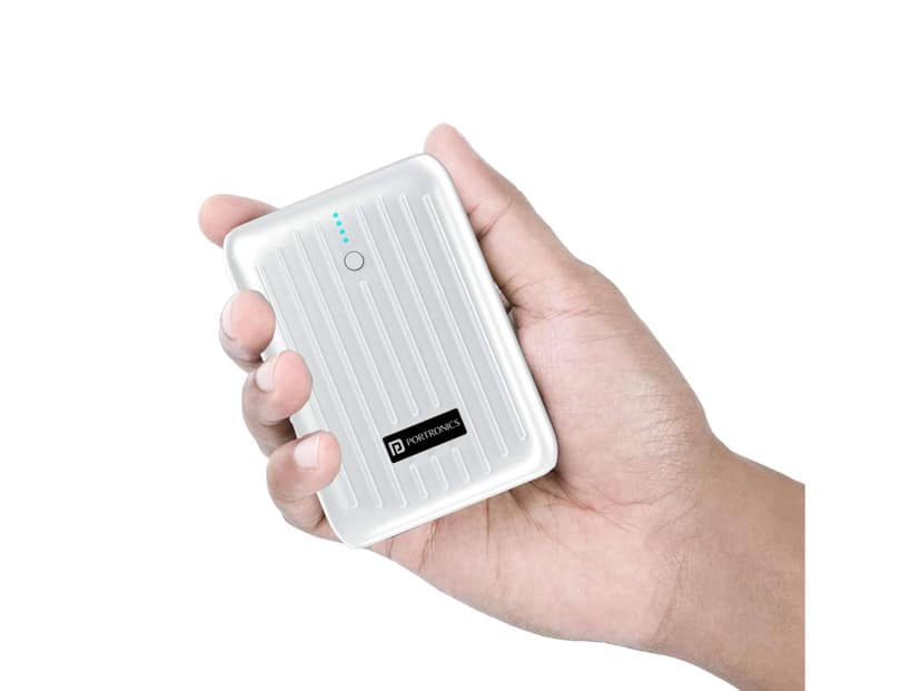 Portronics Zapcell 10K 10K Power Bank, 22.5W High-Speed Charging, Dual Output Ports, LED Battery Indicator - White