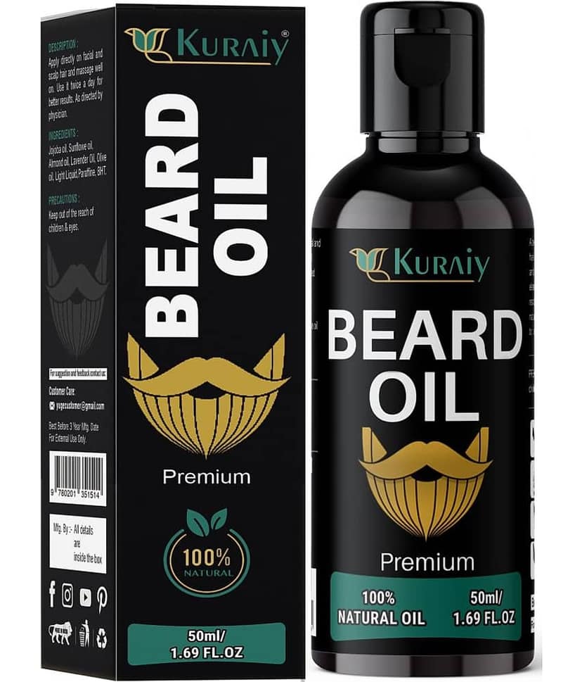 KURAIY Beard Growth Essential Oil For Men Beard Care Hair Growth Nourishing Beard Care view 2