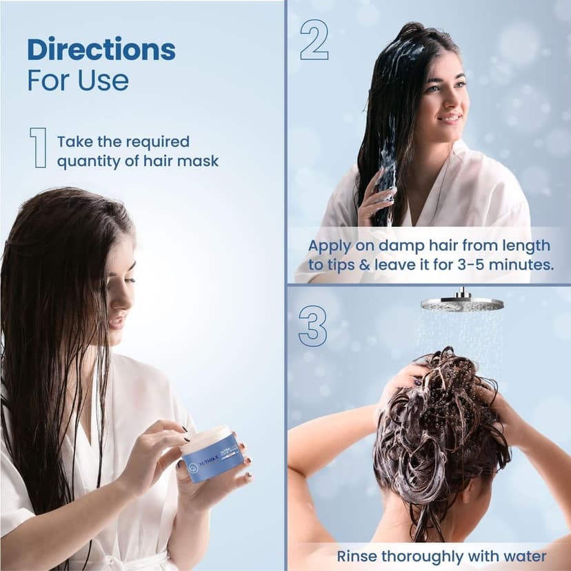 Yuthika Professional Ultra Care Hair Mask 500ml, Professional Hair Mask for Dull, Dry and Brittle hair, Advanced Hair Repair Mask view 8