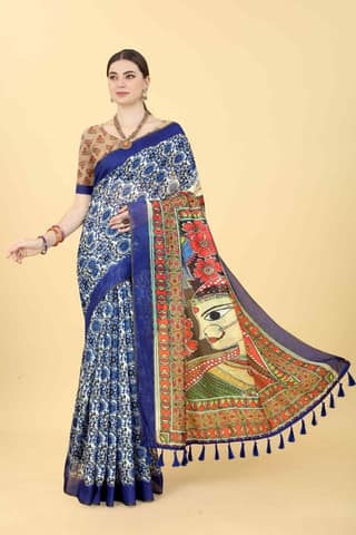 Women's Kalamkari Digital Printed Saree