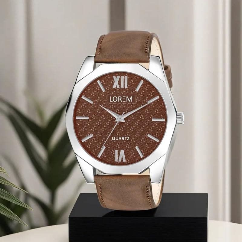 LOREM 3D Embossed Dial Analog Watch for Men view 2