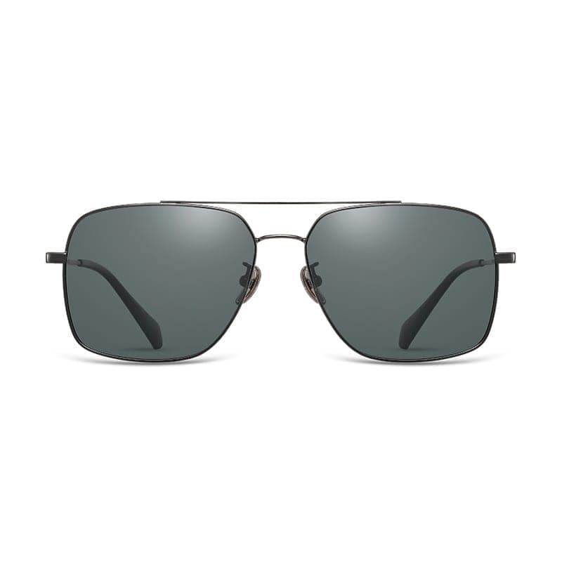 PARIM Polarized & UV Protected Men's Rectangular Sunglasses, Frame: Silver, Lenses: Polarised Grey view 2