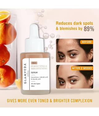 Glamveda Glutathione Skin Perfecting Face Serum with 2% Glycolic acid & 1% Salicylic acid 30ml