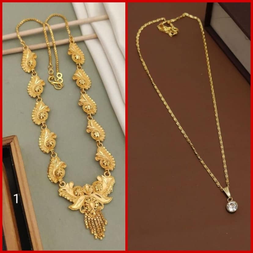New High gold plated peacock designer neckless for girls and women's (RK_PN-1) & CHAIN-PENDANTS necklaces & chains (COMBO PACK OF 2 PIC)