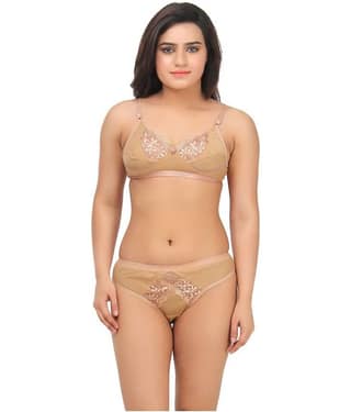 TCG Beige Lace Bra & Panty Set