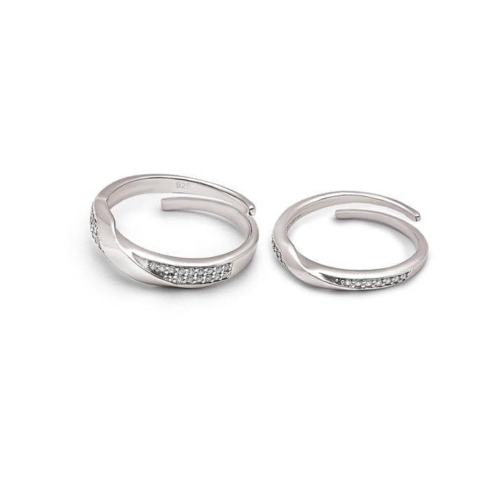 Silver Forever Linked Couple Rings view 6