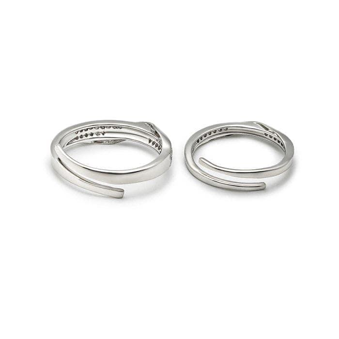 Silver Forever Linked Couple Rings view 7