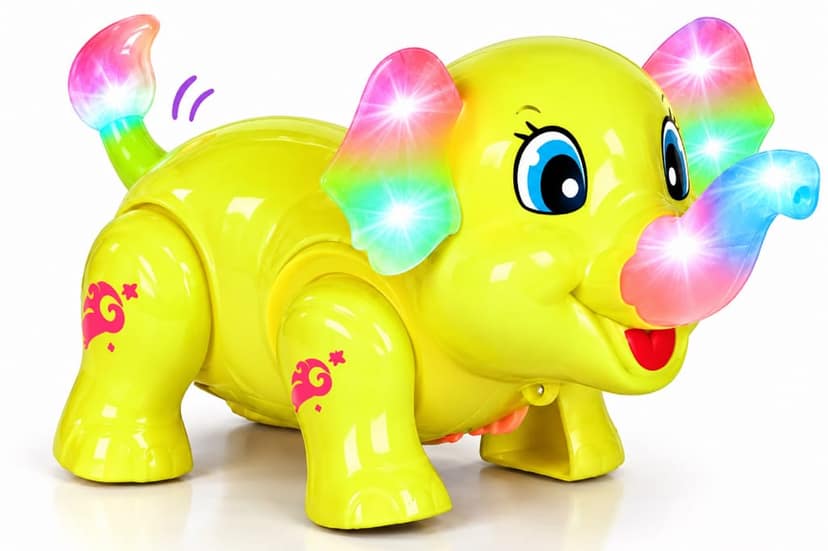 KTRS Enterprise Lovely Elephant Walking Toy for Kids, Purple Musical Elephant with Colourful Lights, Moving Trunk, Swinging Tail and Music, Battery Operated Toy, Ages 3+ view 2