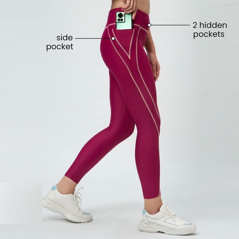 Extreme Uplift Leggings - Caramel Magenta ( Full Length ) view 2