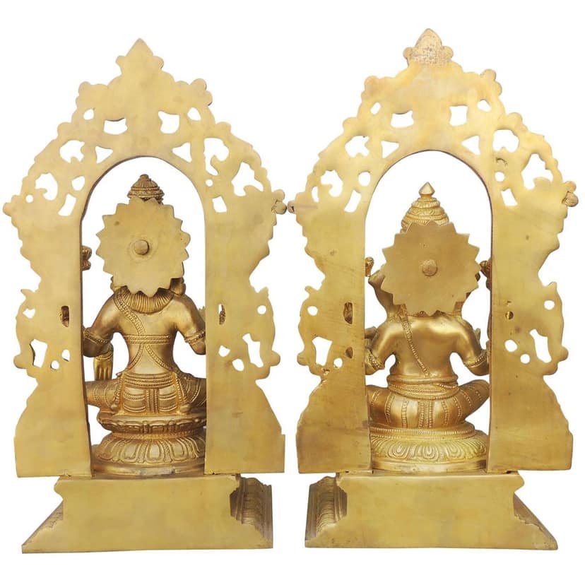 Brass Showpiece Ganesh & Laxmi (BSMAS006) view 3
