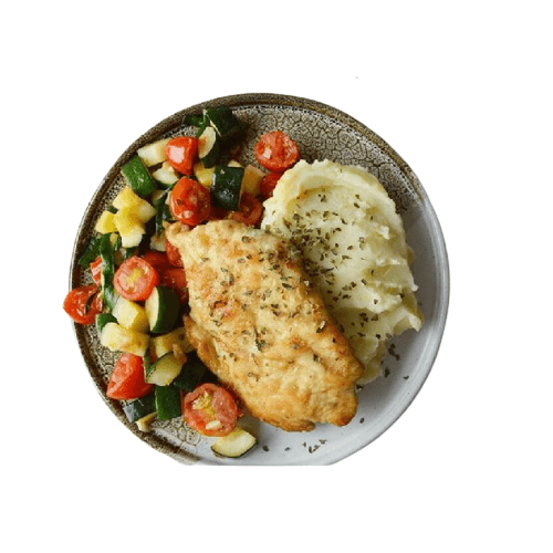 Grilled Chicken With Mashed Potato And Veggies
