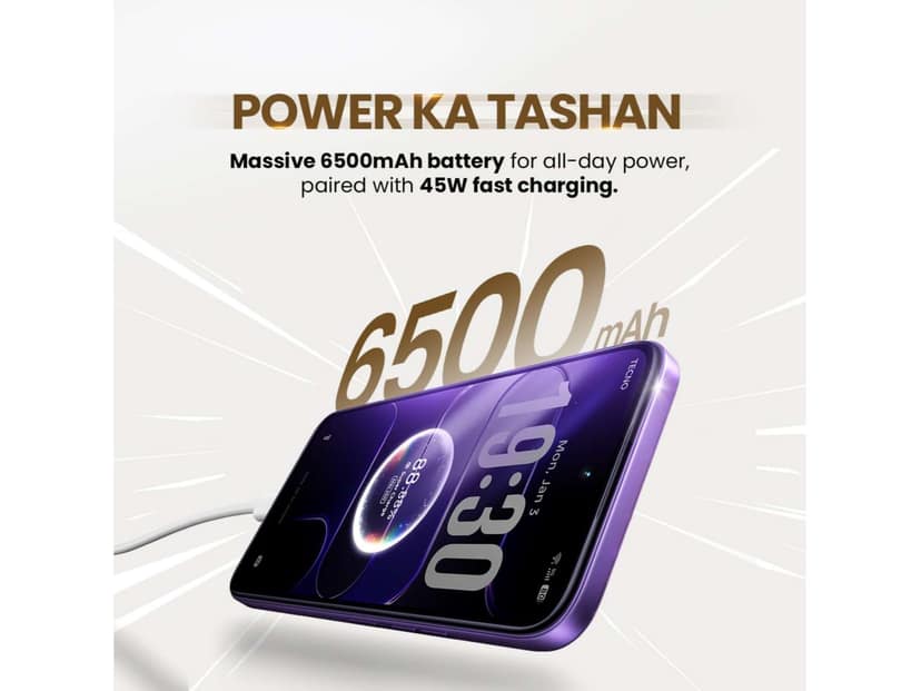 Tecno Spark 50 5G Smartphone, 4GB RAM, 128GB Storage - Fantasy Purple view 3