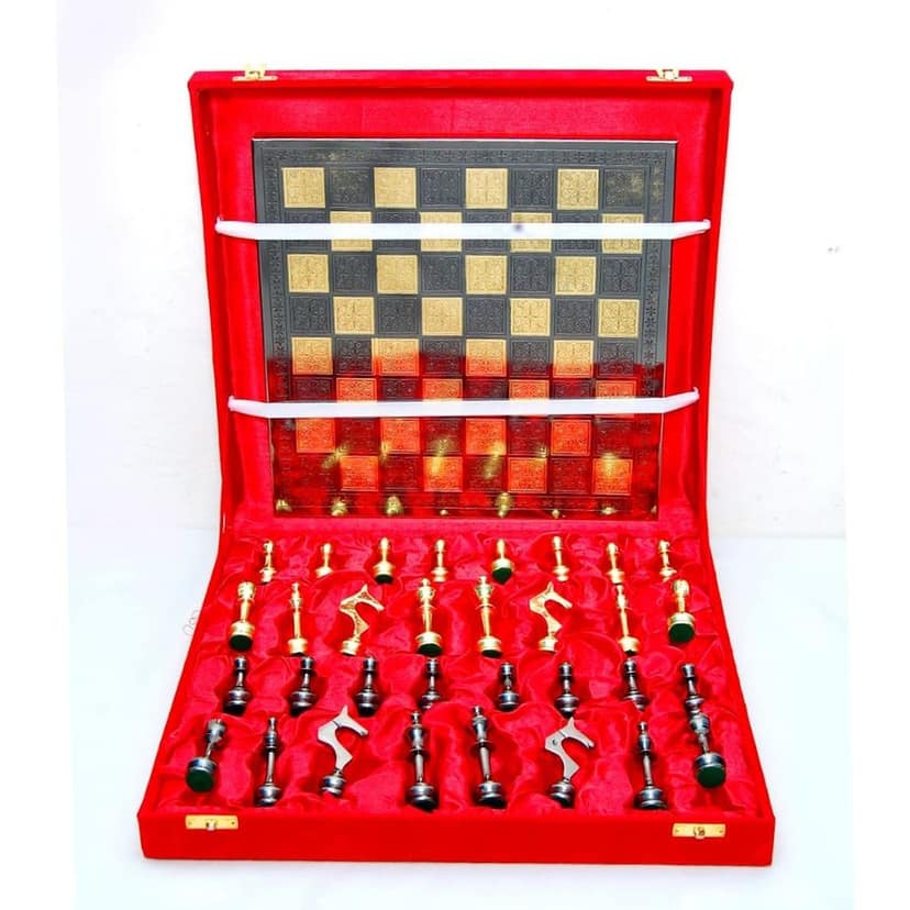 Brass Chess Decorative Game Set, Height : 4 Inch (BSMAS363 I) view 2
