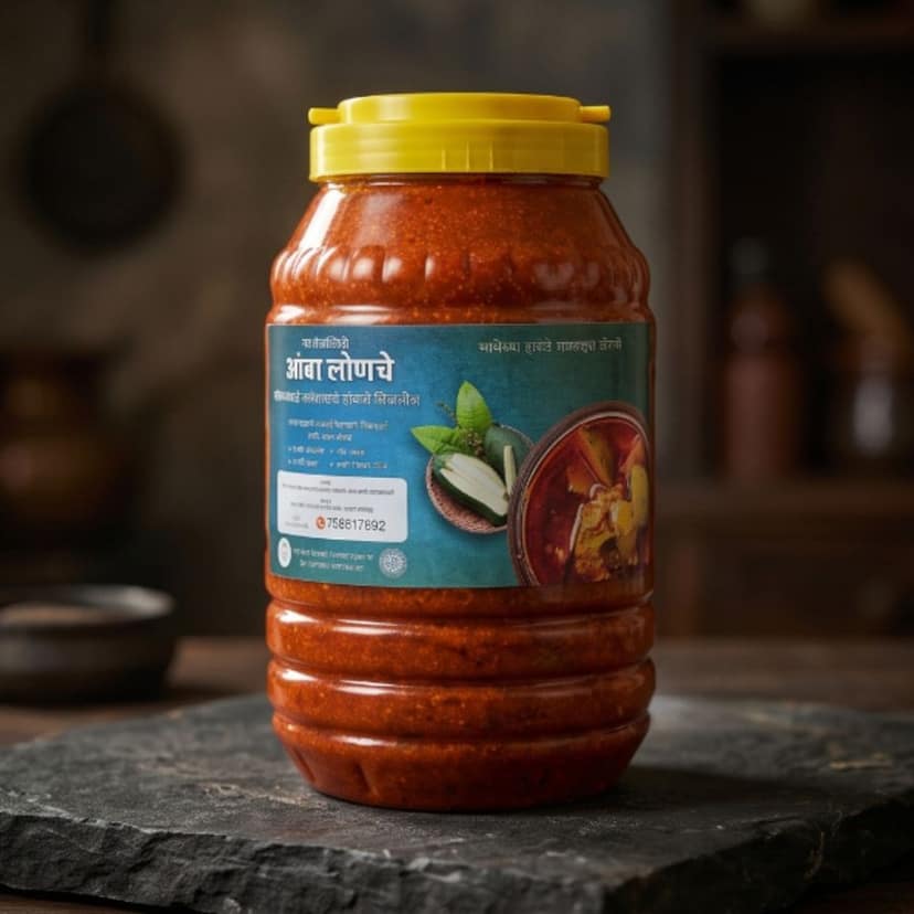 Authentic Kolhapuri Mango Pickle - 250 gm - One plastic jar view 4