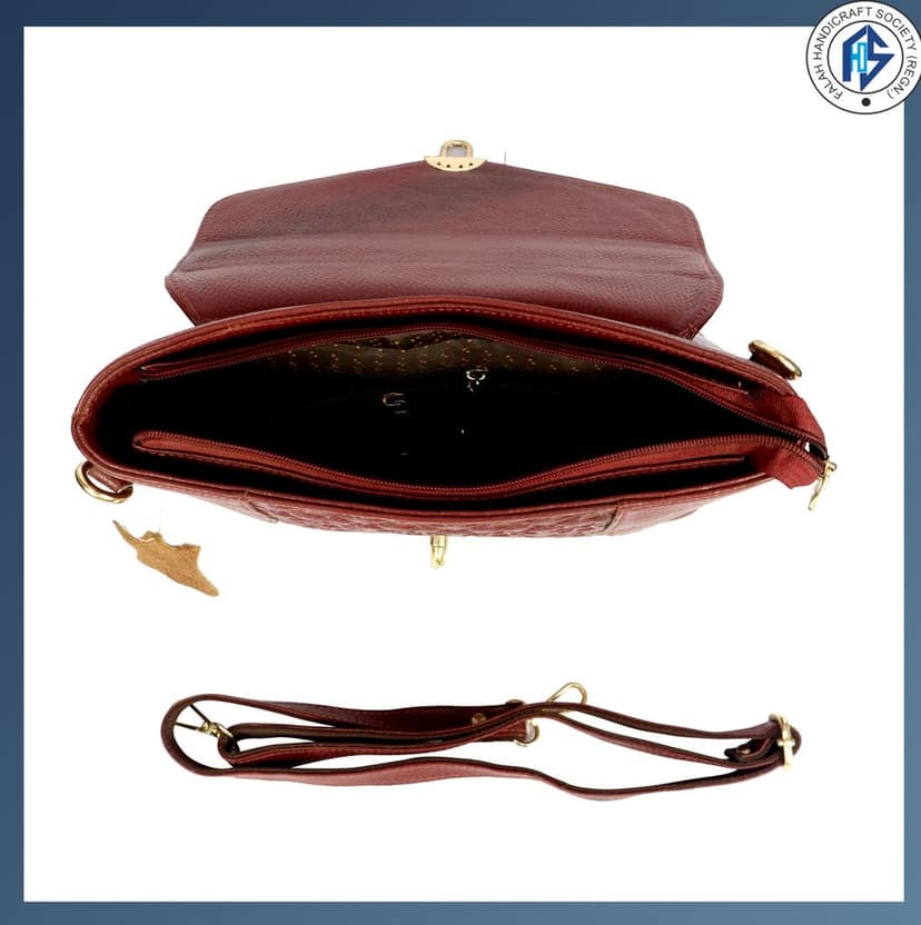 Genuine Leather Fency Style Satchel Bag for Girls and Womens-Maroon view 5
