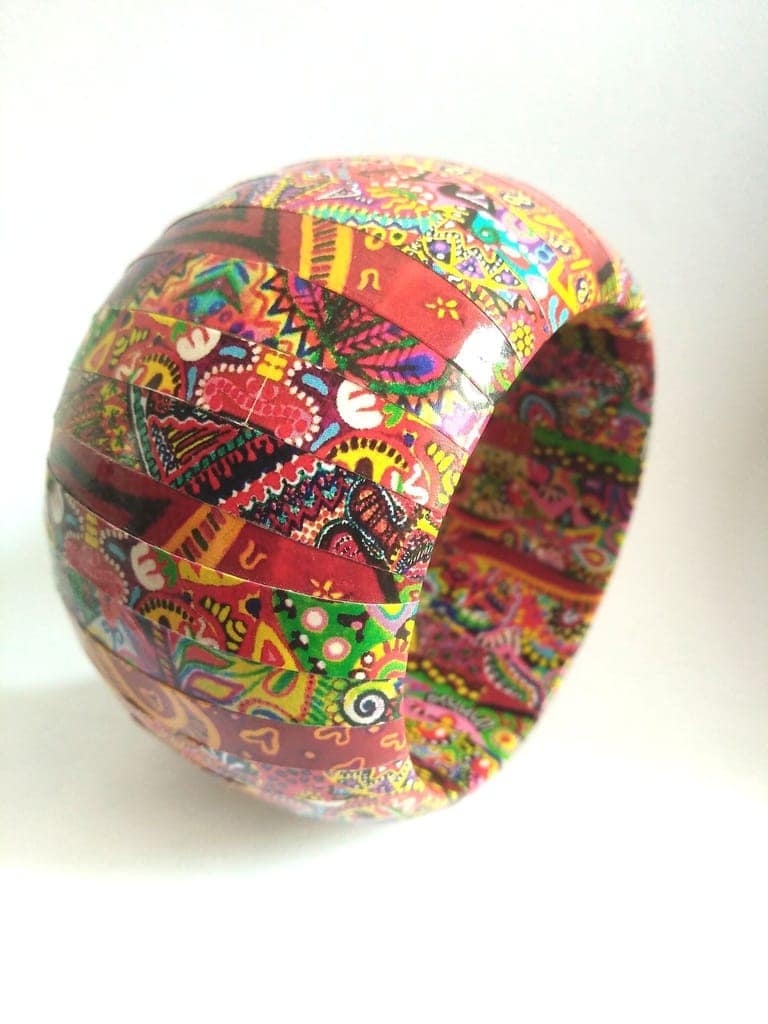 RED - DAZZLE WOODEN BANGLE view 2