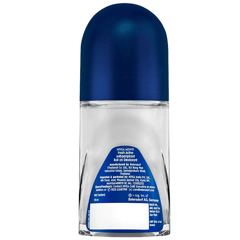Nivea Men Roll On Deodorant - Fresh Active, For Men, 50 Ml Can view 2