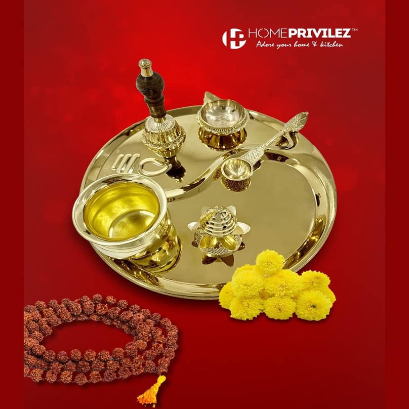 Pooja Thali set of 6 pcs view 2