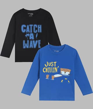 ETCHED DESIGN Pack of 1 Boys Cotton T-Shirt ( Multicolor )