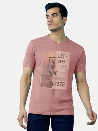 Men Coral Digital Printed Cotton T-shirt